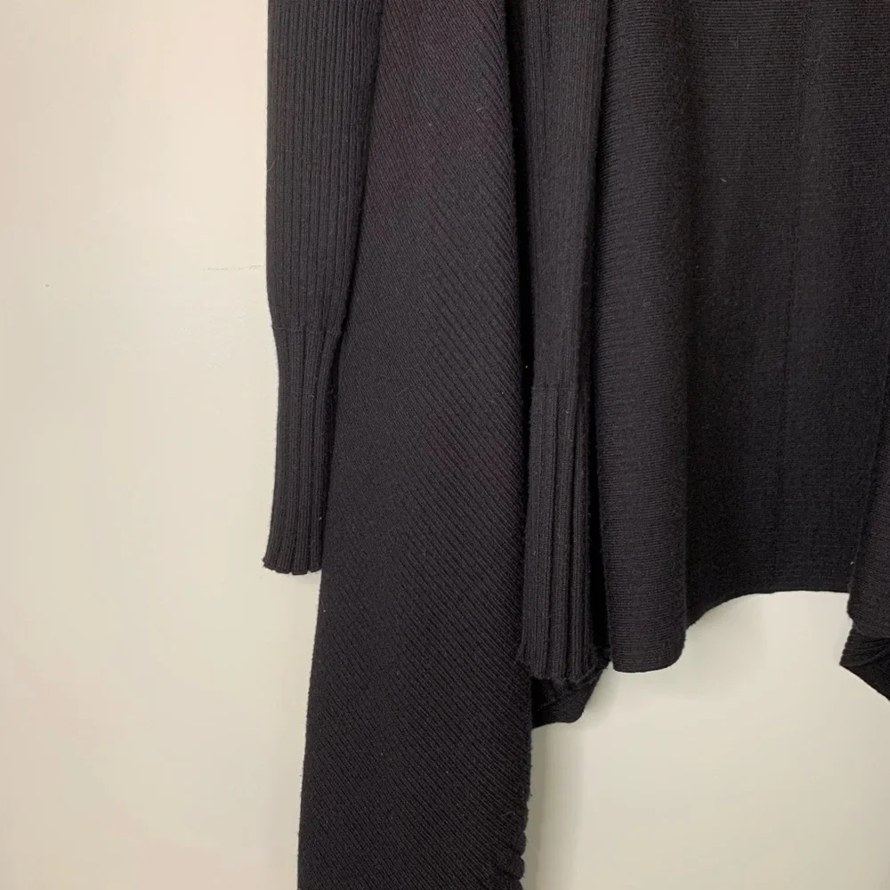 Zara Knit Waterfall Open Front Cardigan Black Sm